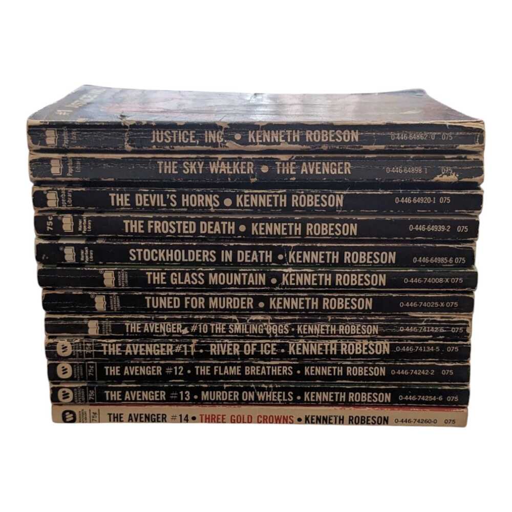 The‎ Avenger Series Kenneth Robeson Lot of 12 Vintage Warner Pulp Books